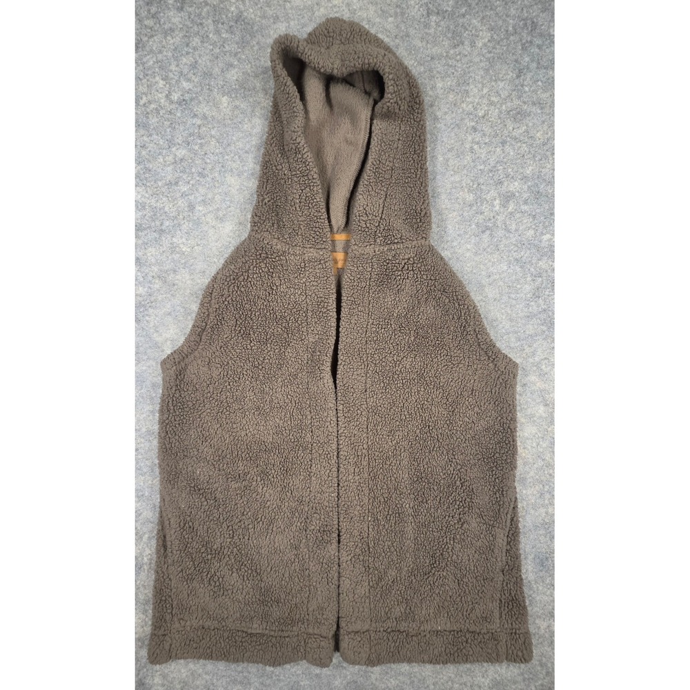 Koolaburra by UGG Womens Sherpa Fleece Hooded Vest Taupe Brown Size M